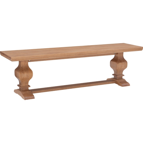 Mcleavy 63" Dining Bench in Rustic Honey Finish Wood