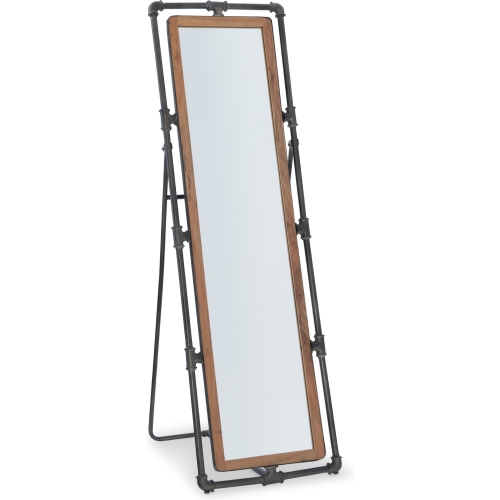 Metcalf Pipe Cheval Mirror in Wood & Metal