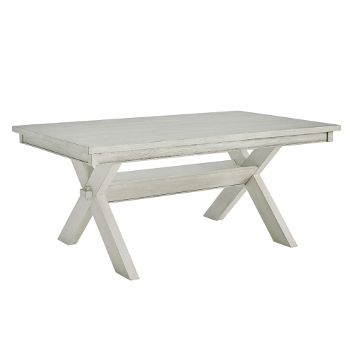 Turino 70" Dining Table in Distressed White