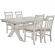 Turino 5 Piece Dining Set in White Wood & Beige Fabric