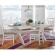 Turino 5 Piece Dining Set in White Wood & Beige Fabric