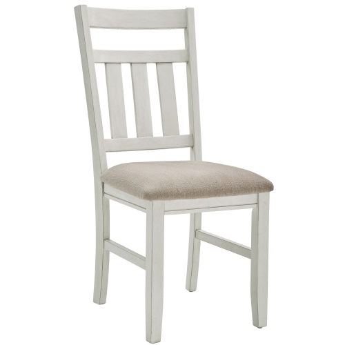 Turino Dining Chair in White & Beige Microfiber (Set of 2)