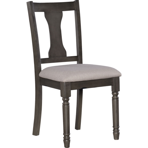 Willow Dining Chair in Grey Wood & Grey Fabric (Set of 2)