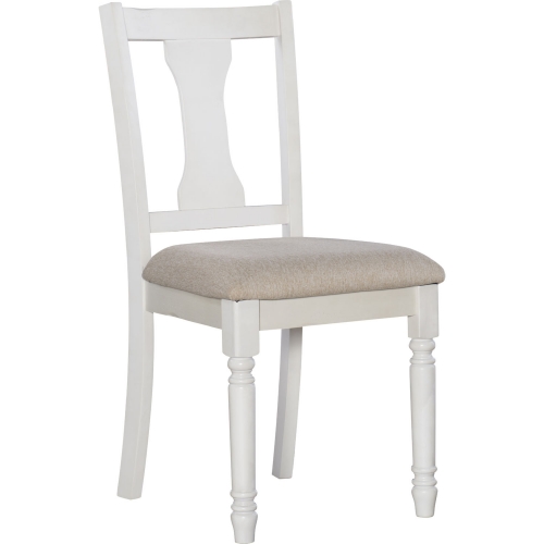 Willow Dining Chair in Vanilla White Wood & Tan Fabric (Set of 2)