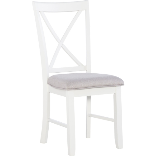 Jane Dining Chair in Vanilla White & Grey Fabric (Set of 2)