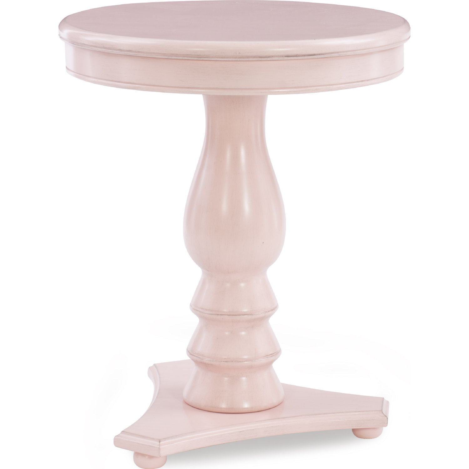 round pink side table