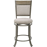 Franklin 24" Swivel Counter Stool in Beige Fabric & Wood