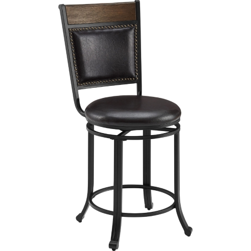 Franklin 24" Swivel Counter Stool in Dark Brown Leatherette