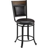 Franklin 24" Swivel Counter Stool in Dark Brown Leatherette