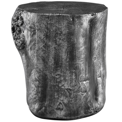 Hunter End Table Stool in Antiqued Silver