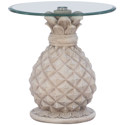 Paradisa Pineapple Side Table in Grey, White & Glass