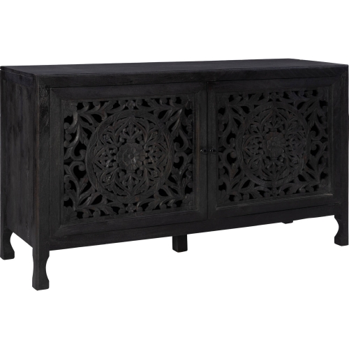 Haven 2 Door Cabinet in Black Finish Wood