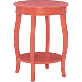 Aura Side Table in Coral Orange Wood