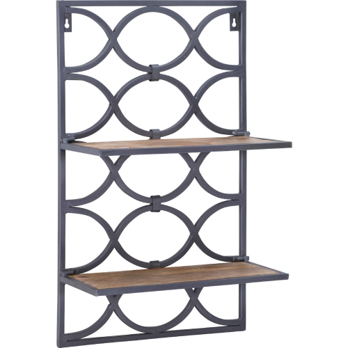 Willem Wall Shelves in Natural Mango Wood & Antique Nickel