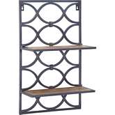 Willem Wall Shelves in Natural Mango Wood & Antique Nickel