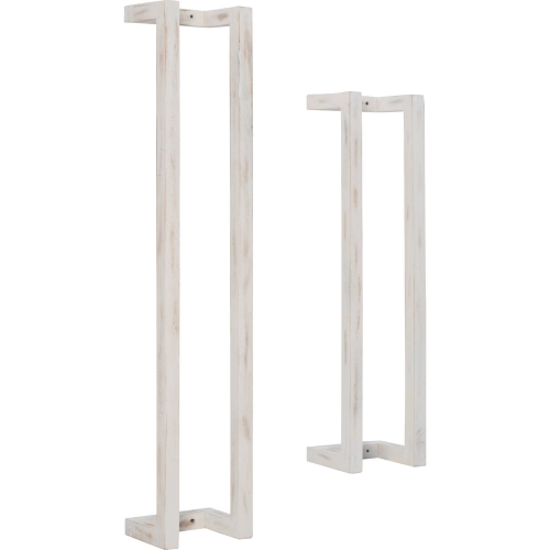 Tesni Wood Towel Rack in White Mango Wood (Set of 2)