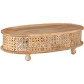 Inora Oval Coffee Table in Natural Finish Wood