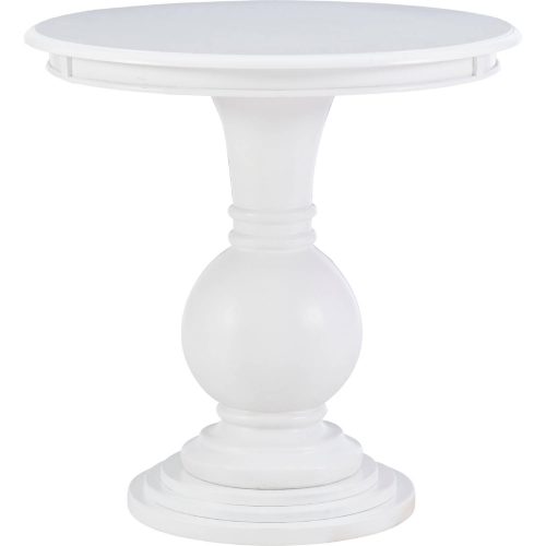 Adeline Round Accent Side Table in White