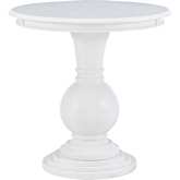 Adeline Round Accent Side Table in White