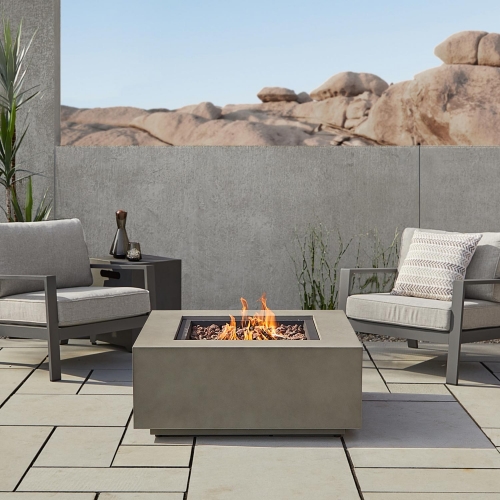 Aegean 36" Propane Gas Fire Table w/ Natural Gas Kit in Mist Gray