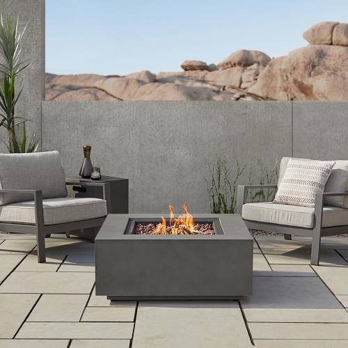 Aegean 36" Propane Gas Fire Table w/ Natural Gas Kit in Weathered Slate