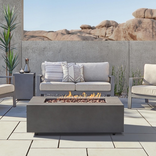 Aegean 50" Propane Gas Fire Table w/ Natural Gas Kit in Weathered Slate