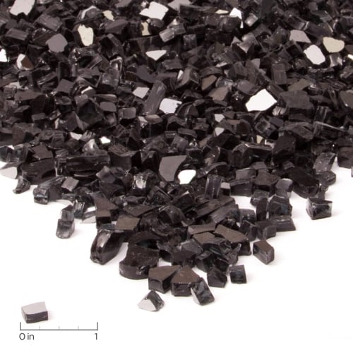 Black Reflective Chips Fire Glass Filler