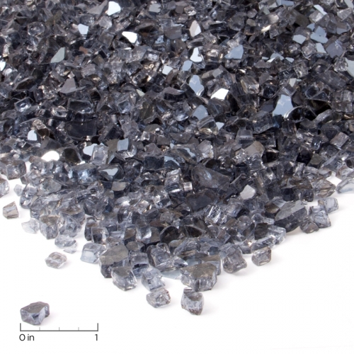 Grey Reflective Chips Fire Glass Filler