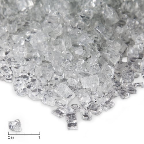 Ice Clear Glass Chips Fire Glass Filler