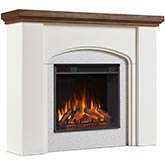 Anika 49" Electric Fireplace in White Stucco & Wood