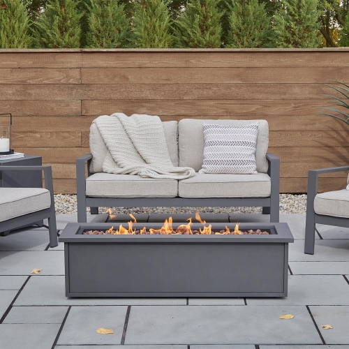 Mila 48" Propane Fire Table w/ NG Conversion Kit in Weathered Slate