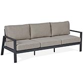 Aegean Outdoor 80" Sofa in Weathered Slate Aluminum & Tan Fabric