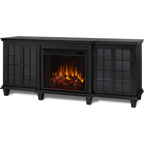 Marlowe 70" TV Stand w/ Electric Fireplace in Black