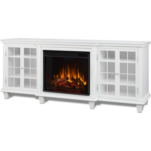 Marlowe 70" TV Stand with Electric Fireplace in White