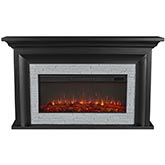 Sonia Landscape Electric Fireplace in Black & Faux Brick