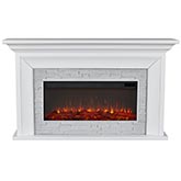 Sonia Landscape Electric Fireplace in White & Faux Brick