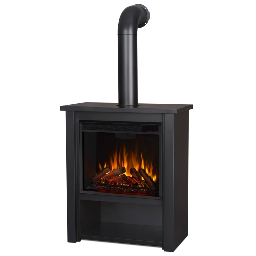 Hollis Electric Fireplace in Powder Coated Black Steel