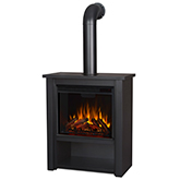 Hollis Electric Fireplace in Powder Coated Black Steel