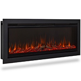 Real Flame 49" Wall Mounted Recessed Electric Fireplace Insert in Black