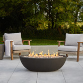 Riverside Oval Propane Fire Bowl in Shale Cast Concrete