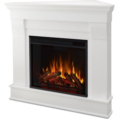 Chateau Corner Electric Fireplace in White