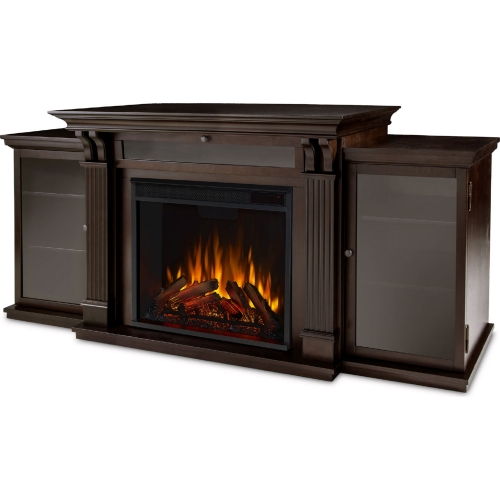 Calie 67" TV Stand w/ Electric Fireplace in Dark Walnut