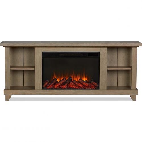 Penrose 58" Slim Media Electric Fireplace in Driftwood