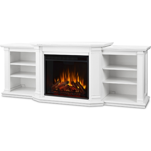 Valmont 74" TV Stand w/ Electric Fireplace in White