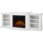 Valmont 74" TV Stand w/ Electric Fireplace in White