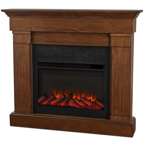 Crawford Slim Line Electric Fireplace in Chestnut Oak