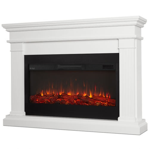 Beau Landscape Electric Fireplace in White