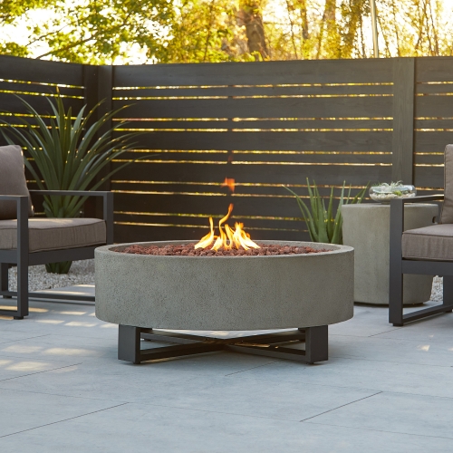 Idledale Outdoor Liquid Propane Fire Bowl in Glacier Gray