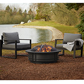 Leonard Wood Burning Fire Pit in Gray Steel