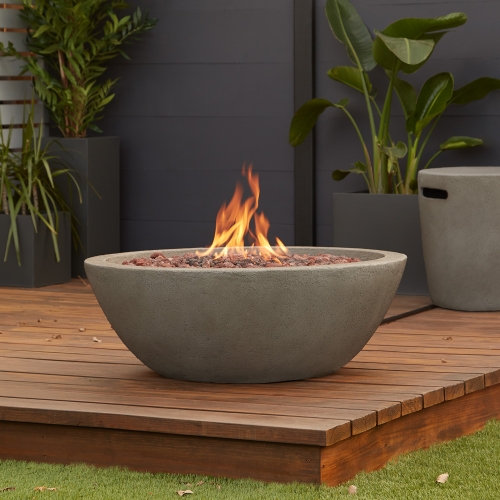 Riverside Liquid Propane Fire Bowl w/ Conversion Kit in Glacier Gray